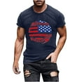 thumbnail image 2 of 4th of July Shirts Men Men's 4th of July T-Shirts, Patriotic Independence Day Graphic Tees Casual Crew Neck Short Sleeve Summer T-Shirts New Dark Blue L, 2 of 5