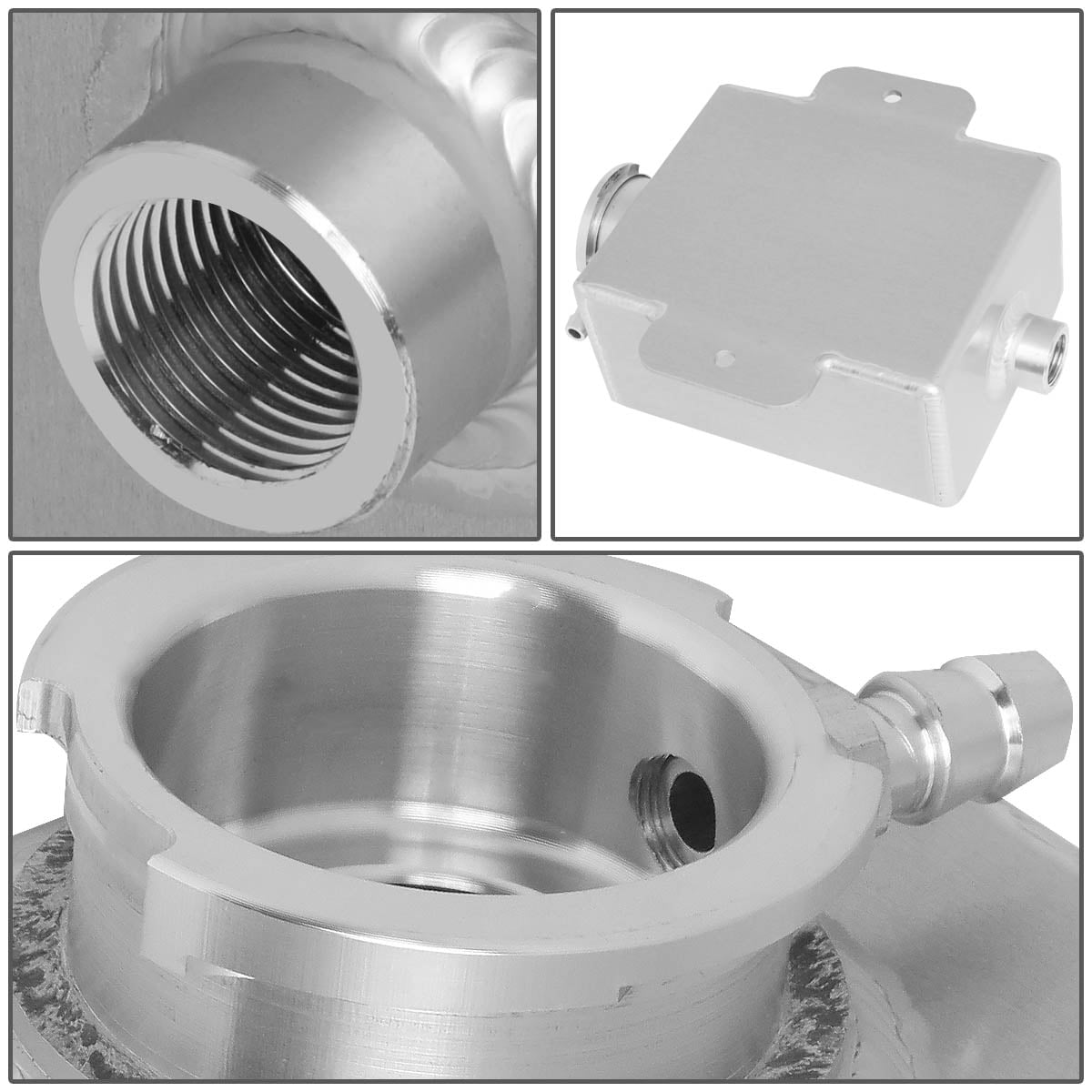 DNA Motoring Universal Aluminum 1.25 QT Radiator Coolant Recovery Overflow Expansion Tank Can