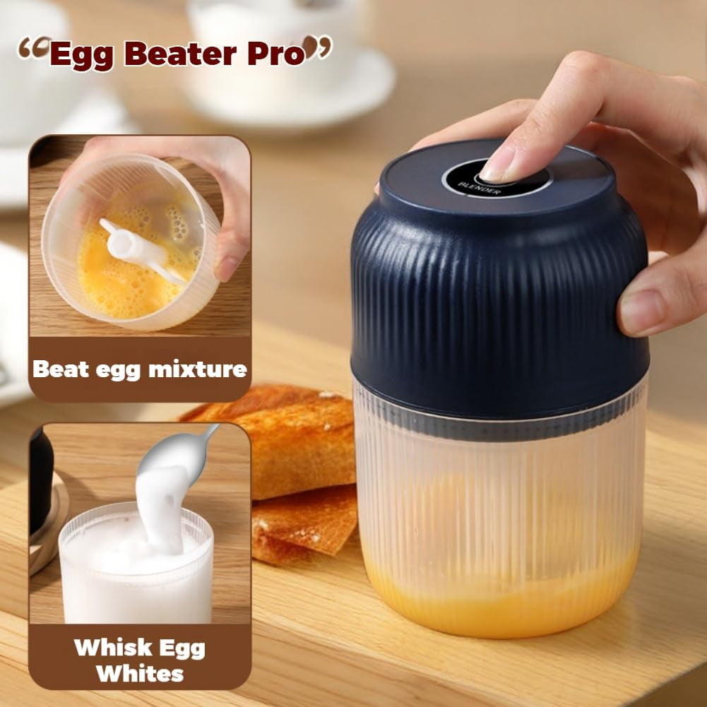 Electric Garlic Chopper, Rechargeable Mini Food Processor with Container & Lid, 4/6 Blade Chopper for Vegetables, Nuts, Meat & Egg Whisking