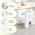 thumbnail image 4 of Sherpa Boucle Accent Chair, Mid Century Modern Dining Room Chair, Comfy Upholstered Side Armchair Cute Barrel Side Chairs with 3 Legs for Bedroom/Kitchen/Living/Balcony/Reception, White, 4 of 8