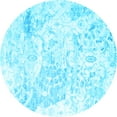thumbnail image 1 of Ahgly Company Indoor Round Abstract Light Blue Contemporary Area Rugs, 4' Round, 1 of 4