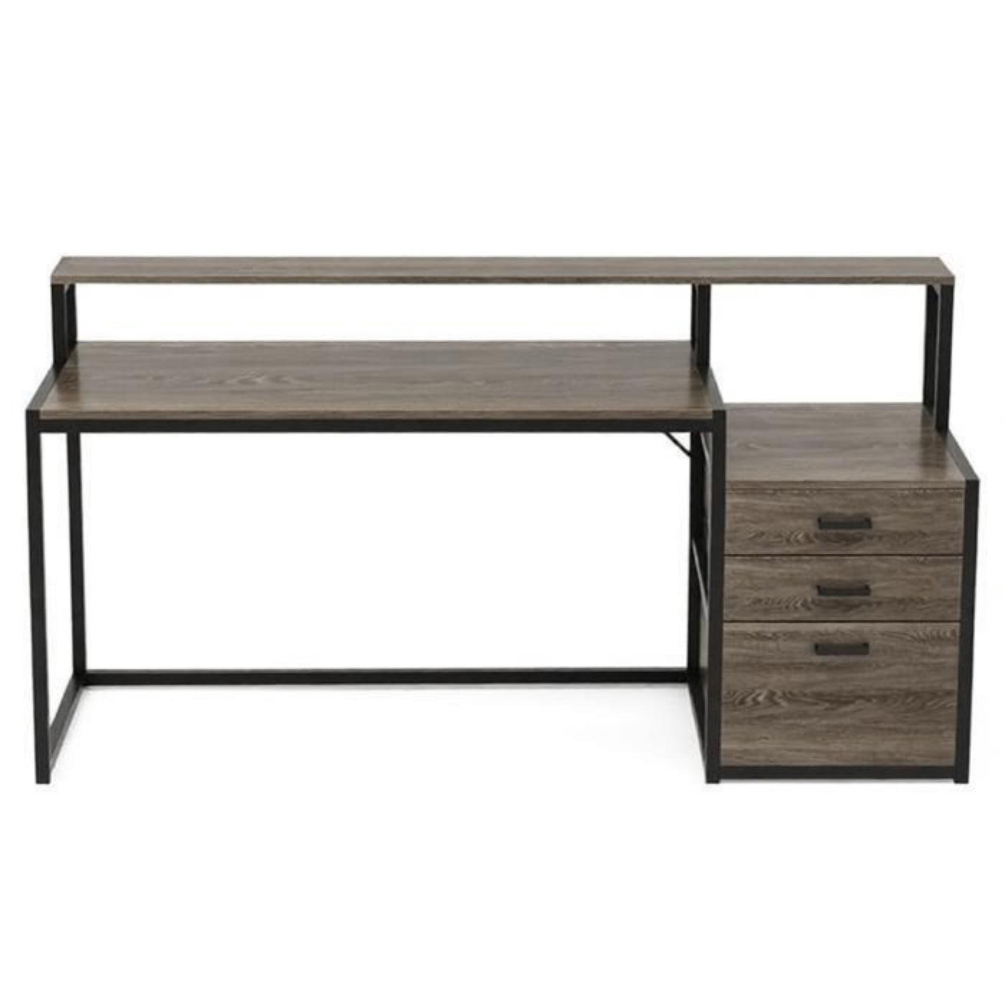 63 Inch Ergonomic Computer Desk with Drawers and Monitor Stand, Office Desk