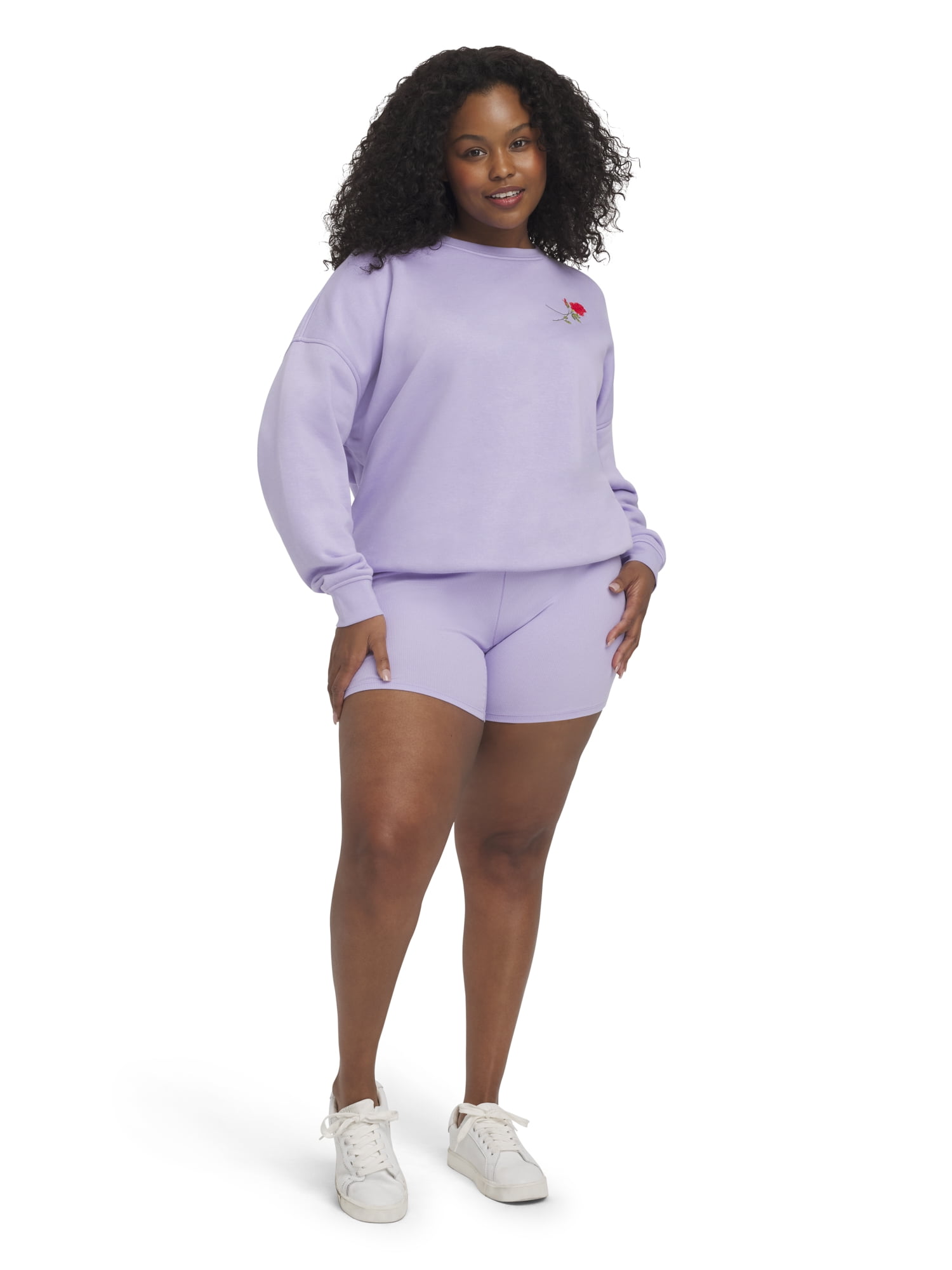 Mills by Millie Bobby Brown Women's Crew Neck Fleeced Terry Sweatshirt, Sizes XXS-XXL