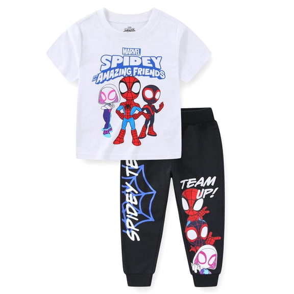 Marvel Spidey & His Amazing Friends Short Sleeve T-Shirt and Pants Set (Boys), 2 Piece Set, Sizes 3T-7