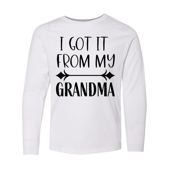 Inktastic I Got It From My Grandma Long Sleeve Youth T-Shirt