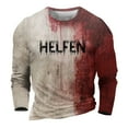thumbnail image 4 of Problem Gelst Imprimé Homme Thème Halloween Décontracté Col Rond Graphique Sang Chemise Grande Taille Couleur Unie Manches Courtes, 4 of 6