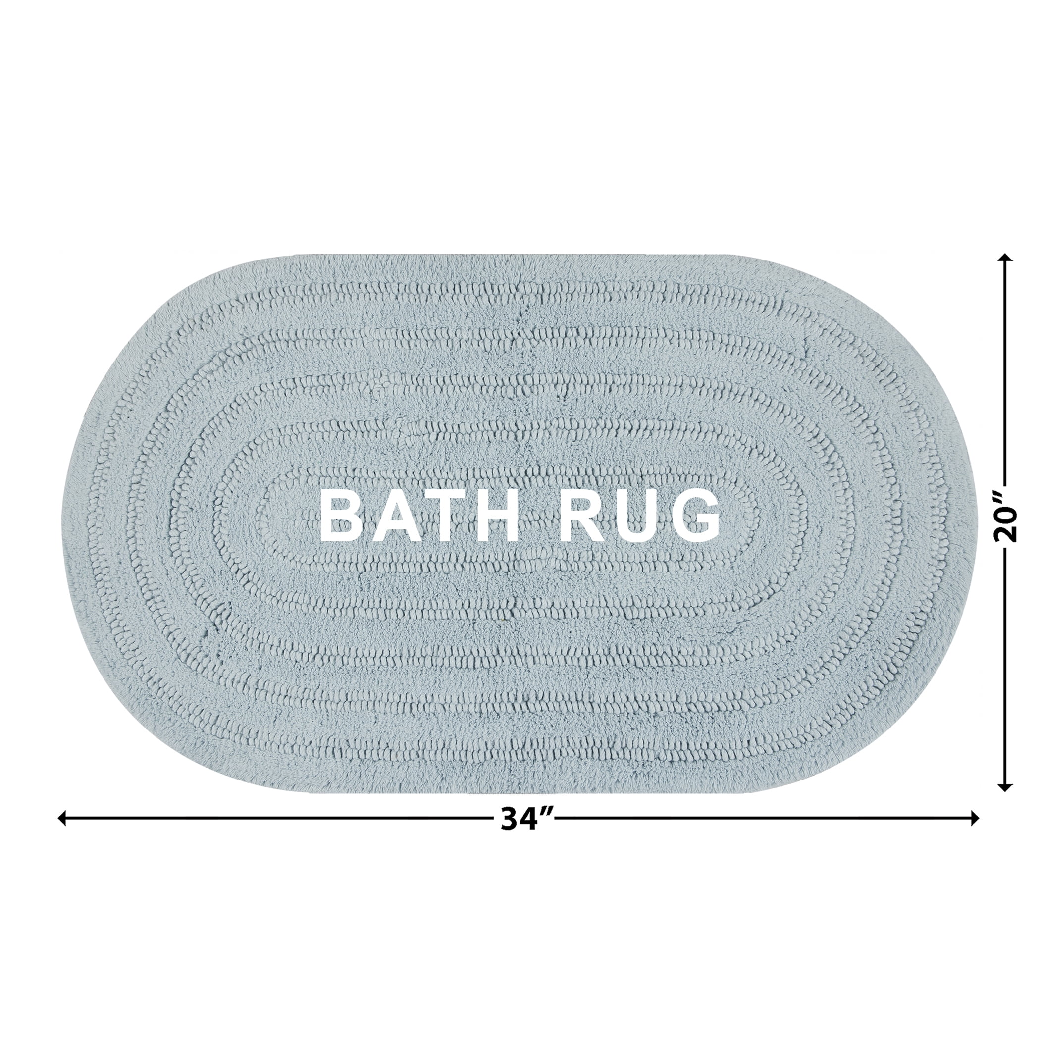 Beautiful Oval Cotton Bath Rug by Drew Barrymore, Winter Sky, 20" x 34"