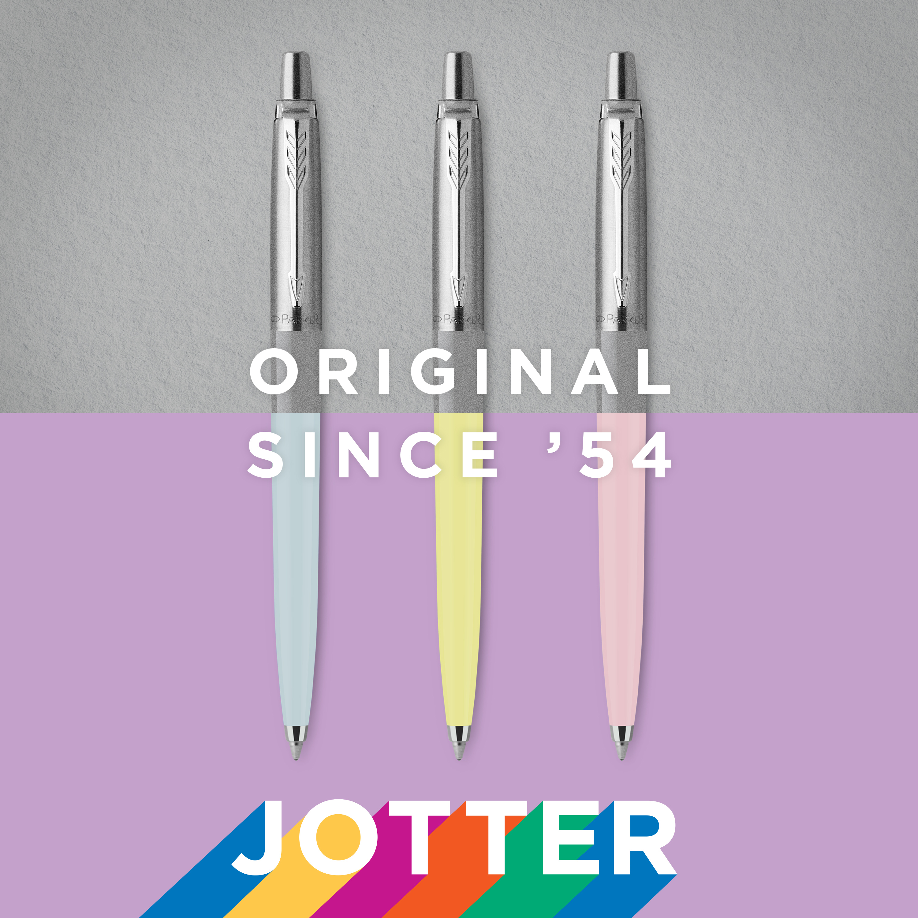 Parker Jotter Originals Gel Pen Pastel Collection, Blue, Yellow & Pink 50's Finish, Medium Point, Black Ink, 3 Count - image 4 of 7