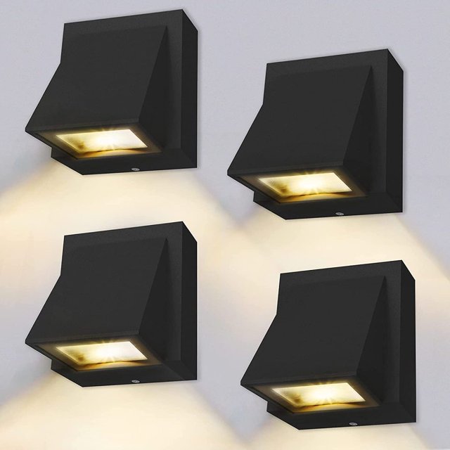 Juego de 2 apliques LED de 5 W para interior/exterior, blanco cálido, 3000 K, IP65, para dormitorio, sala de estar, baño, color negro, clase energética A+ Zhivalor WXOTTO-LKX-2864