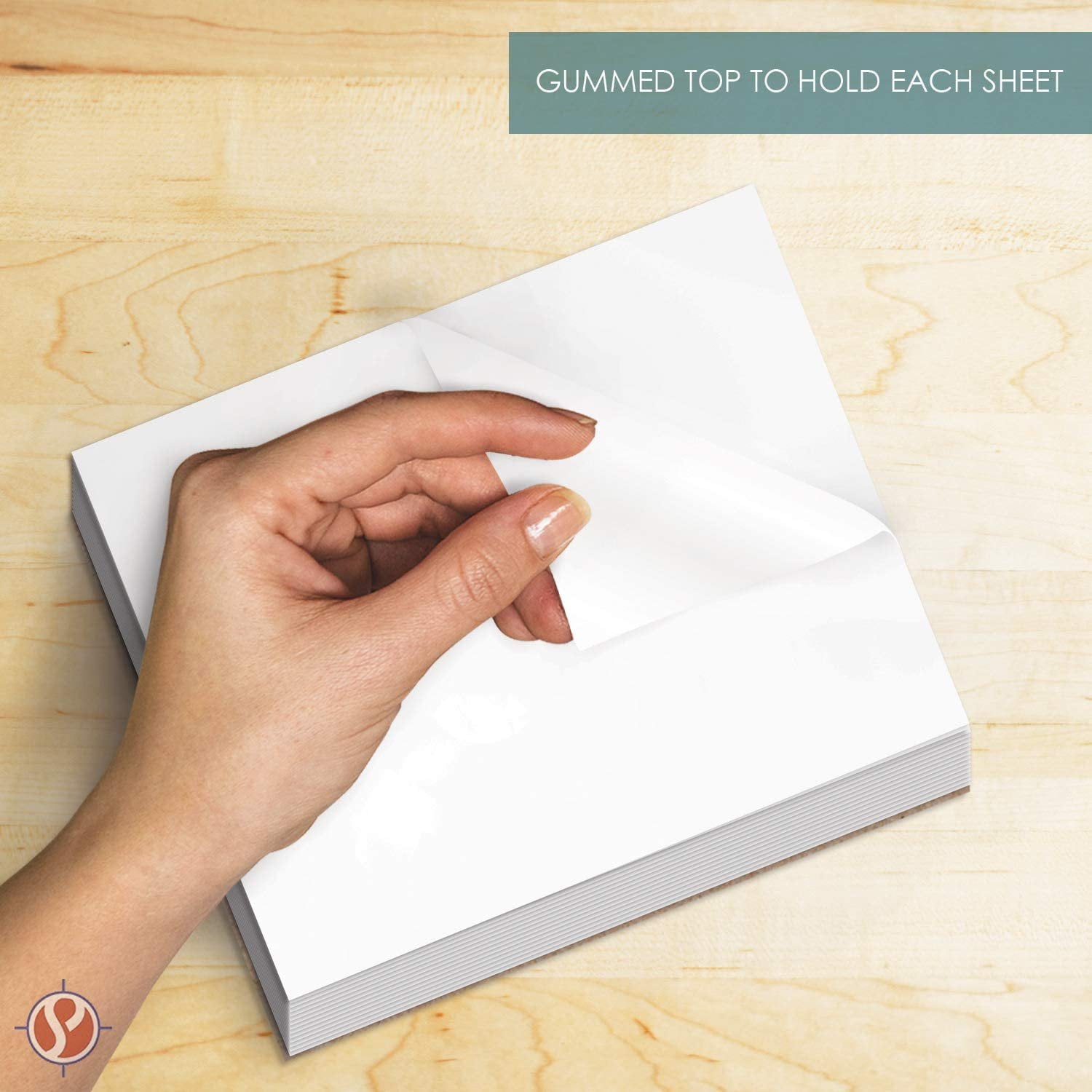 White Memo Pads, 50 Sheets Per Pad, (10 Pads Per Pack) with a Chipboard on The Back. (5 x 7)