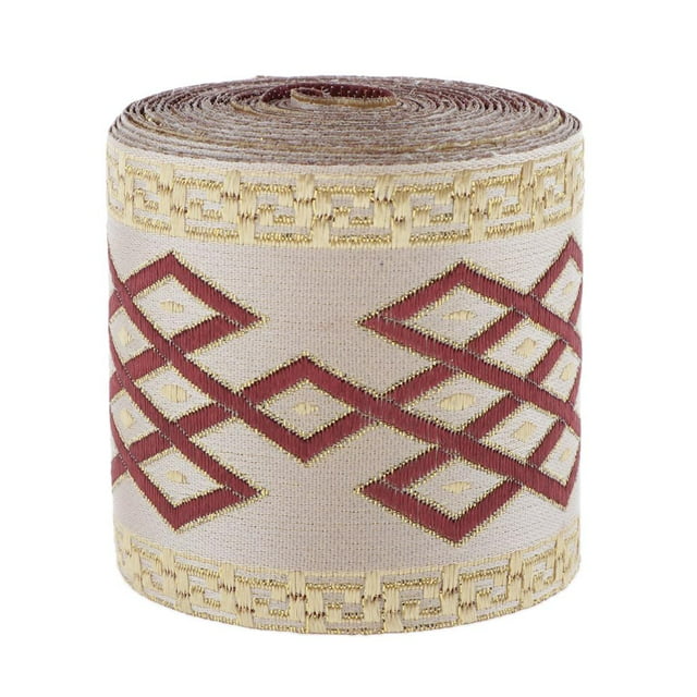 Cinta jacquard de 5 metros con borde tejido bordado para manualidades de adorno. Los 6cm