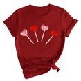 thumbnail image 2 of LSLJS T-shirt à Manches Courtes Imprimé Valentines Day Col Rond Mode Femme Chemise Décontractée Ample, 2 of 6