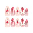 thumbnail image 3 of Uñas postizas BSBTBZ 24 piezas French Tip con strass y corazón rojo, 3 of 7
