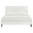 thumbnail image 4 of Modway Sofia Channel Tufted Performance Velvet Queen Platform Bed - White, 4 of 8