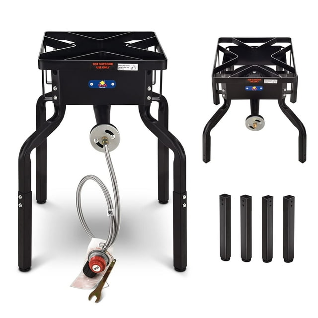 ARc Propane Stove, Outdoor Stove Single Propane Burner,High Pressure 200,000 BTU,Single Propane cast Iron Burner Stove,For Outdoor cooking,With Adjustable 2028 height Legs