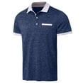 thumbnail image 6 of Men's Polo Shirts Collar With Pocket Slim Fit For Men Short Sleeve Soft Cotton Collared Shirt,Blue,XL, 6 of 6