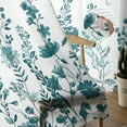 thumbnail image 5 of Sheer Curtains 96 inches Long, Retro Green Flowers Floral Dragonfly Light Filtering Sheer Window Curtains Rod Pocket Voile Drapes for Bedroom Living Room, 52"W x 96"L 2 Panels, 5 of 7