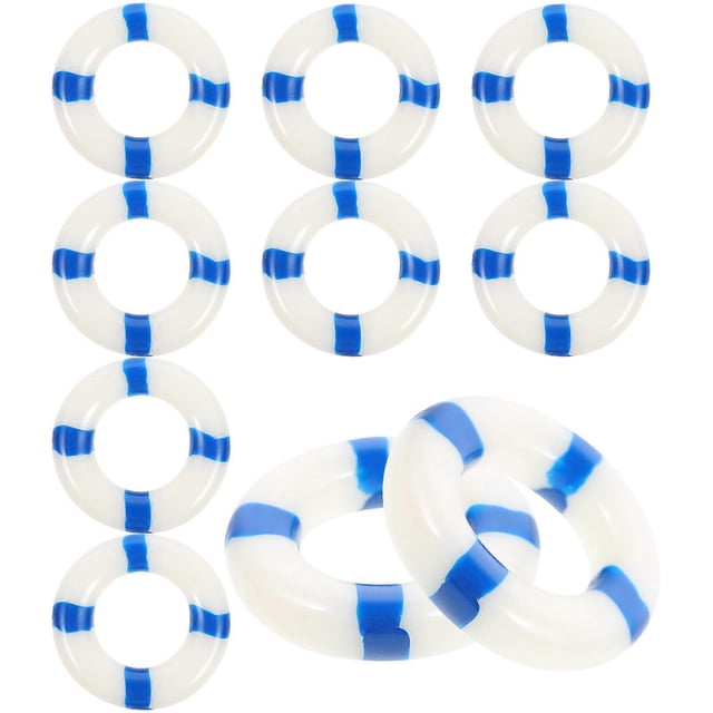 Rescue Ring Decorative Ornaments for Home Decoration 10Pcs Blue Resin