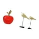 thumbnail image 5 of Estatua de fruta artificial, escultura artesanal, figura de cerámica, estatua de pájaro, decoración de pájaros de madera, adorno creativo adecuado par, 5 of 8