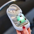 thumbnail image 4 of Dakaela 9M-5Y Kids Sandals Light up Bear Boys Girls Summer Water Shoes Non Slip Athletic Beach Casual Slides with Hook and Loop Light Gray, 4 of 6