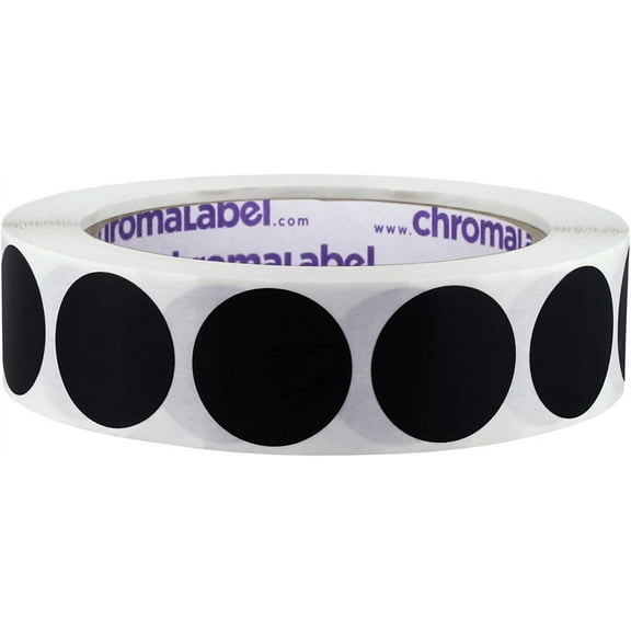 Enhance Organization and Creativity with 1-Inch Round Color-Coded Dot Stickers (500-Pack) - Black