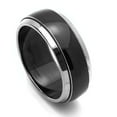 thumbnail image 2 of 8MM Comfort Fit Titanium Wedding Band Beveled Edges Domed Black Ring (Size 7 to 14), 2 of 3