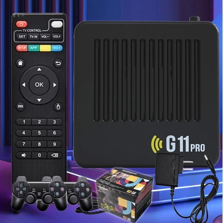 G11 Pro Game Box, Retro Gaming Console, Plug & Play Video Games, Nostalgia Stick Game, with 2.4G Wireless Dual Controllers, 60 Emulators, Built in 50000+ Games (256G)