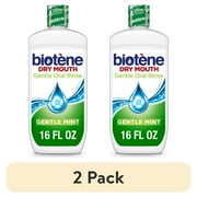 (2 pack) Biotene Gentle Moisturizing Oral Rinse Mouthwash for Dry Mouth, Mint, 16Oz, for Children & Adults