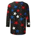 thumbnail image 5 of Womens 4th of July 3/4 Length Sleeve Tops Casual Crew Neck Tunic T-Shirts Funny Graphic Tees American Flag Stars Stripes Shirts Summer Tops Independence Day Patriotic Tees Loose Comfy Blouses, 5 of 5