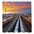 thumbnail image 3 of Ambesonne Train Track Shower Curtain, Cargo Railroad Industry, 69"Wx70"L, Multicolor, 3 of 3