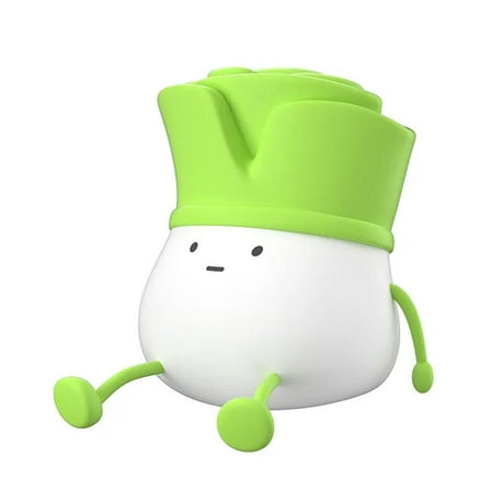 Cute Night Light Decompression Creative Night Lamp Gift Chives Silicone Lamp_ W8T9