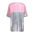 thumbnail image 4 of iixpin Women's Number Name Sequin Dress Shirt Short Sleeve Oversized T-Shirt Sweatshirt Silver One Size, 4 of 6
