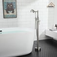 thumbnail image 3 of CASAINC Single Handle Classical Freestanding Bathtub Faucet with Hand Shower in Brushed Nickel, 3 of 10