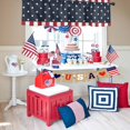 thumbnail image 5 of Kitchen Cafe Valance Curtain for Small Windows,American Patriotic National Flag Rod Pocket Valances Stars Blue Red and White Stripes Window Treatment Panel for Living Room/Bedroom/Bathroom,42x18in, 5 of 7