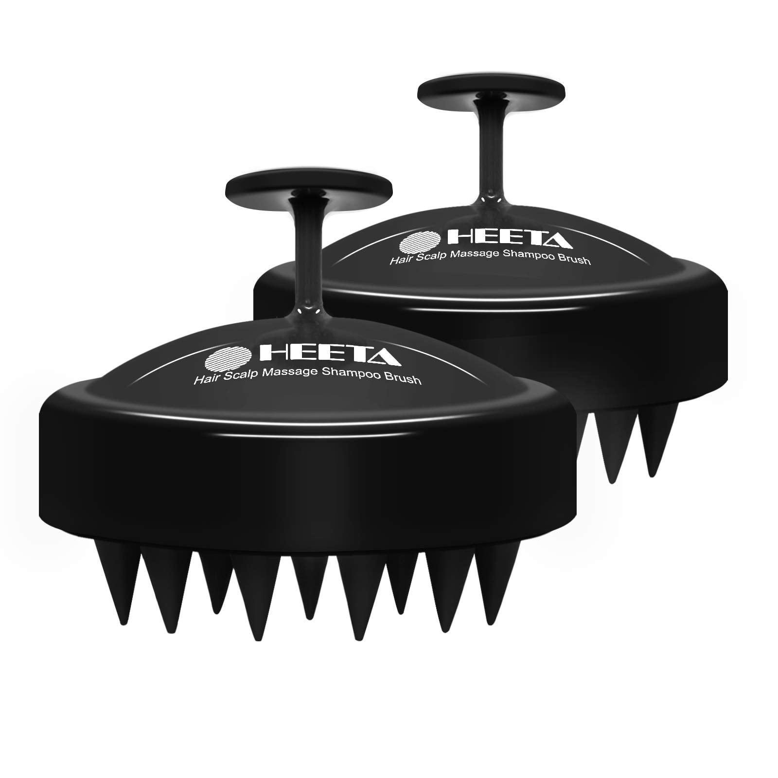 Heeta Hair Scalp Massager Shampoo Brush with Soft Silicone Wet and Dry Hair Detangler 2 Pack Whole Black Whole Black Walmart