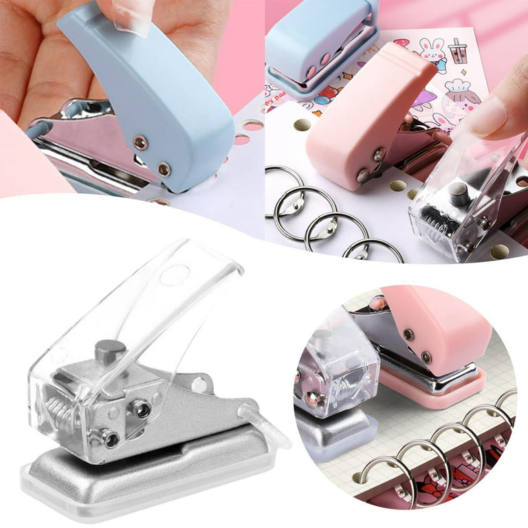 Handheld Mini Single Hole Puncher Punch for Punching Ordinary Paper, Handbook Hole 1/4 inch Children Gift Labor Saving Compact Durable Tool 