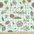 thumbnail image 2 of Ambesonne Floral Fabric by the Yard Upholstery, Hand Drawn Different Flowers, 10 Yards, Multicolor, 2 of 5