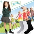 thumbnail image 2 of Holzlrgus Kids Athletic Crew Socks Boys Girls Cotton School Uniform Casual Basic Socks 6 Pairs, 2 of 6