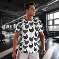 thumbnail image 3 of Wukai Retro Rooster Print Men's Short-Sleeved Mesh T-Shirt,Quick-Dry Short Sleeve Workout T-Shirt-X-Small, 3 of 8