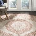 thumbnail image 3 of SAFAVIEH Courtyard Avi Medallion Indoor/Outdoor Area Rug, Light Beige/Terracotta, 5'3" x 5'3" Round, 3 of 6
