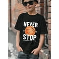 thumbnail image 3 of Mikrdoo 7Y-15Y Boys Tops "Never Stop Respect The Game 1988" Letter Graphics Summer Basketball Print Casual Short Sleeve T-shirts, 3 of 9