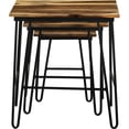 thumbnail image 4 of Rectangular Nesting Tables With Rustic And Iron Base Natural Black Stable Wood Tops, 4 of 5