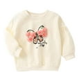 thumbnail image 2 of GBSYEWXS Sweatshirt For Girls Toddler Long Sleeve Butterfly Print Tops Fashion Crew Neck Relaxed Fit Beige Pullover Sweater Size 18-24 Months, 2 of 8