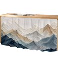 Abstract White Shelf Abstract Mountains Cabinet Curtains 32