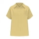 thumbnail image 2 of Camisa Estilo Boyfriend A Rayas Fruncidas para Mujer, Blusa Informal con Cuello Corto, Mangas y Botones, con Bolsillo, Amarilla, Talla 5XL, 2 of 7