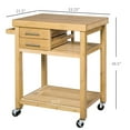 thumbnail image 4 of Bamboo Utility Cart | Small Shelf for Handy Items | Ideal for Dining Areas | Easy Mobility, 4 of 5