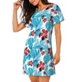 thumbnail image 2 of Easygdp Hawaiian Style Camisón de manga corta para mujer, informal, estampado, 2 of 6