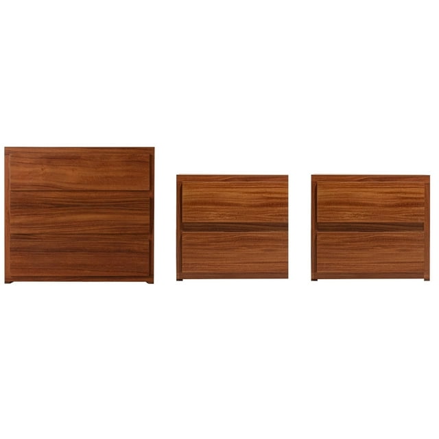 Set de Cajonera y 2 Buros Gizella Nogal - Kessa Muebles