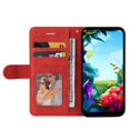 thumbnail image 2 of Étui pour LG K40S Portefeuille en Cuir Flip Folio Support Vue Couverture - Rouge, 2 of 5