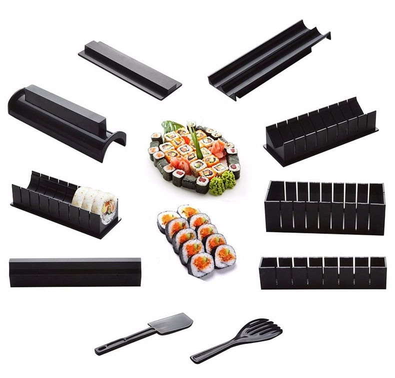 11 Piece Sushi Making Kit for Beginners Original Sushi Maker Deluxe Exclusive Online Video